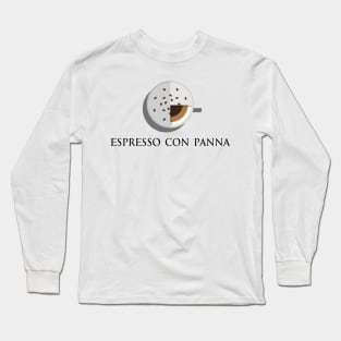 Hot Espresso con panna coffee in top view flat design illustration Long Sleeve T-Shirt